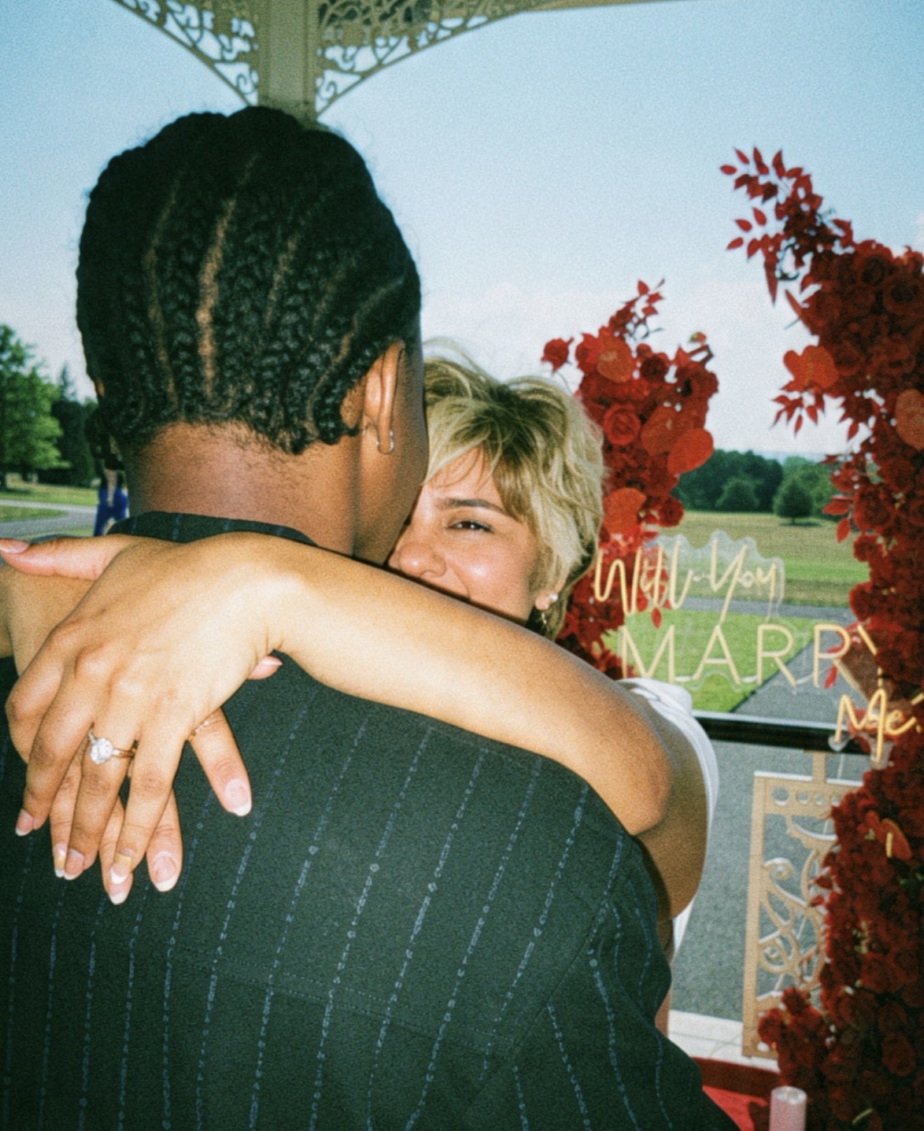 Andrea hugging Victor after the proposal